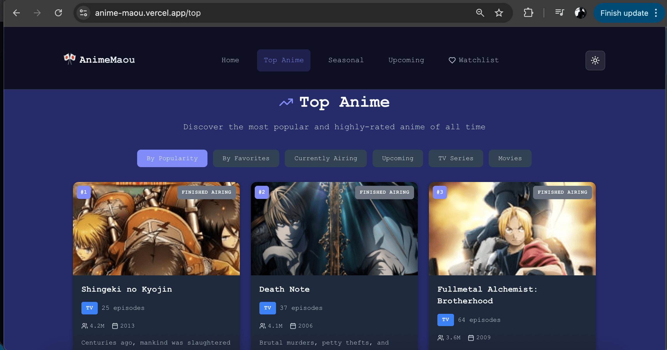 AnimeMaou - Anime Discovery Platform
