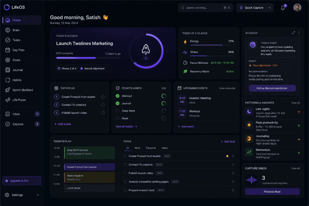 PrimeLife OS UI preview